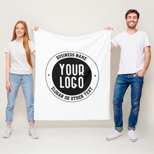 ビジネスロゴまたはデザイン | 編集可能はっきりした文字 フリースブランケット (インサイチュ)