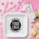 ビジネスロゴまたはデザイン | 編集可能はっきりした文字 ペーパープレート (パーティー)