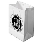 ビジネスロゴまたはデザイン | 編集可能はっきりした文字 ミディアムペーパーバッグ (正面アングル)