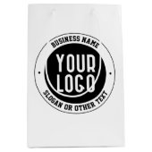 ビジネスロゴまたはデザイン | 編集可能はっきりした文字 ミディアムペーパーバッグ (正面)