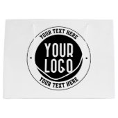 ビジネスロゴまたはデザイン | 編集可能はっきりした文字 ラージペーパーバッグ (正面)