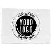 ビジネスロゴまたはデザイン | 編集可能はっきりした文字 ラージペーパーバッグ (裏面)