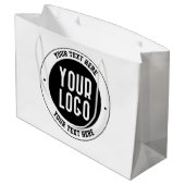 ビジネスロゴまたはデザイン | 編集可能はっきりした文字 ラージペーパーバッグ (裏面アングル)