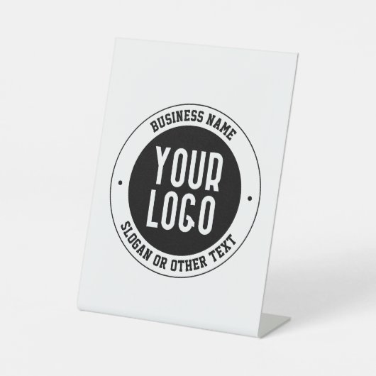 ビジネスロゴまたはデザイン | 編集可能はっきりした文字 台座サイン (正面)
