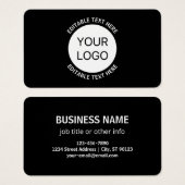 ビジネスロゴまたは任意のイメージおよび編集可能文字 (正面&裏面)