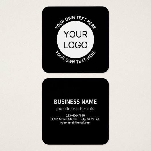 ビジネスロゴまたは任意のイメージおよび編集可能文字 (正面&裏面)