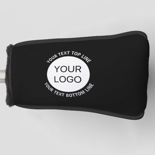 ビジネスロゴまたは任意のイメージおよび編集可能文字 ゴルフヘッドカバー (正面)