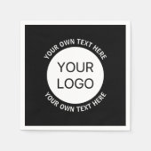 ビジネスロゴまたは任意のイメージおよび編集可能文字 スタンダードカクテルナプキン (正面)