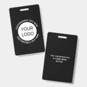 ビジネスロゴまたは任意のイメージおよび編集可能文字 バッジ (正面＆裏面)