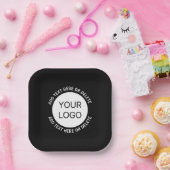 ビジネスロゴまたは任意のイメージおよび編集可能文字 ペーパープレート (パーティー)