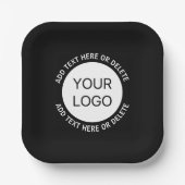 ビジネスロゴまたは任意のイメージおよび編集可能文字 ペーパープレート (正面)