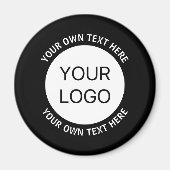 ビジネスロゴまたは任意のイメージおよび編集可能文字 マグネット (正面)