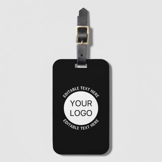 ビジネスロゴまたは任意のイメージおよび編集可能文字 ラゲッジタグ (正面縦)