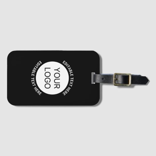 ビジネスロゴまたは任意のイメージおよび編集可能文字 ラゲッジタグ (正面横)