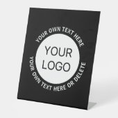 ビジネスロゴまたは任意のイメージおよび編集可能文字 台座サイン (正面)