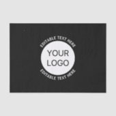 ビジネスロゴまたは任意のイメージおよび編集可能文字 薄葉紙 (正面)