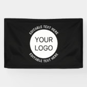 ビジネスロゴまたは任意の画像と編集可能なテキスト 横断幕 (横)