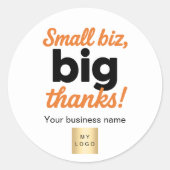 ビジネスロゴをありがとう ラウンドシール (正面)