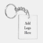 ビジネスロゴをここに追加 キーホルダー (正面左)