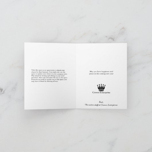 ビジネスロゴを表企業の示するクリスマス シーズンカード (内部)