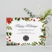 ビジネスロゴを追加するクリスマスミスタントリーシルバー 箔シーズンカード (立ち正面)