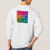 ビジネスロゴを追加する両面メンズ長袖 Tシャツ (裏面)