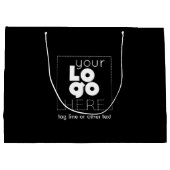 ビジネスロゴを追加する大型ブラック紙ショッピングバッグ ラージペーパーバッグ (裏面)