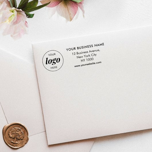 ビジネスロゴアドレスのミニマルプロフェッショナル セルフインキングスタンプ