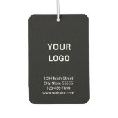 ビジネスロゴアドレス電話番号Webサイト白黒 カーエアーフレッシュナー (正面)