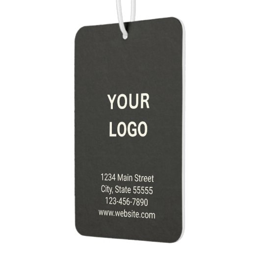 ビジネスロゴアドレス電話番号Webサイト白黒 カーエアーフレッシュナー (左)