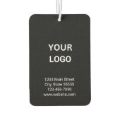 ビジネスロゴアドレス電話番号Webサイト白黒 カーエアーフレッシュナー (裏面)