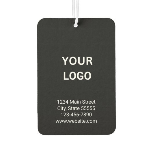 ビジネスロゴアドレス電話番号Webサイト白黒 カーエアーフレッシュナー (裏面)