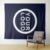 ビジネスロゴイベントモダンネイビーブルー タペストリー (インサイチュ(横))