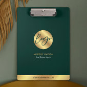 ビジネスロゴエメラルドグリーン&金ゴールドプロモーション クリップボード