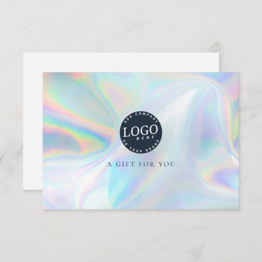 ビジネスロゴエレガントホログラフィックギフト証明書 (正面/裏面)