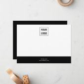 ビジネスロゴエレガント最小白黒 ノートカード (正面/裏面インサイチュ)