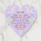 ビジネスロゴオパール虹色ハート形状つるラベル フェイバータグ (裏面)