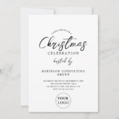 ビジネスロゴオフィス企業のクリスマスパーティー 招待状 (正面)