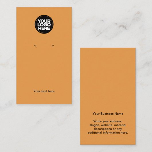 ビジネスロゴオレンジのイヤリング表示カード 名刺 (正面/裏面)