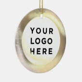 ビジネスロゴカスタムのクリスマス セラミックオーナメント (右)