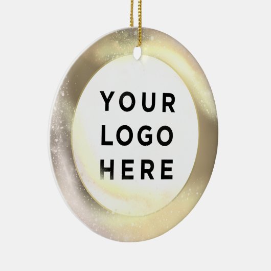 ビジネスロゴカスタムのクリスマス セラミックオーナメント (右)