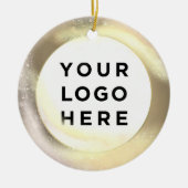ビジネスロゴカスタムのクリスマス セラミックオーナメント (正面)