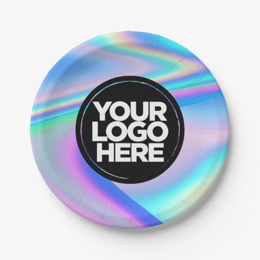 ビジネスロゴカスタムのホログラフィッククラフツパーティー ペーパープレート (正面)