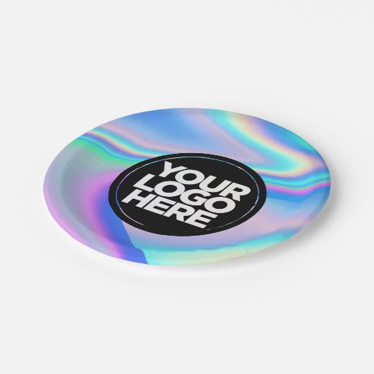 ビジネスロゴカスタムのホログラフィッククラフツパーティー ペーパープレート (アングル)