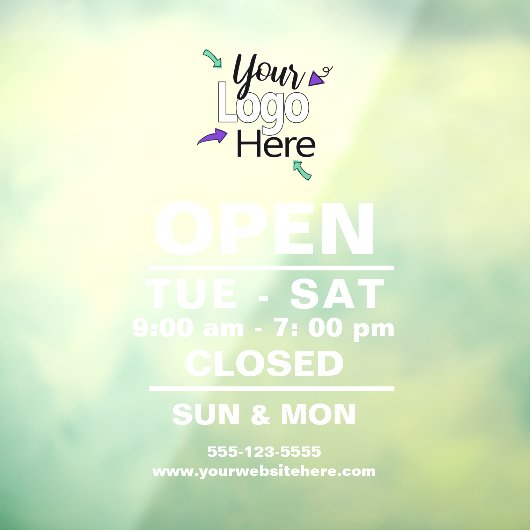 ビジネスロゴカスタムの営業時間記号の追加 ウィンドウサイン (シート3)