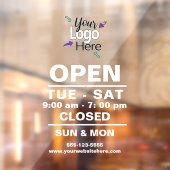 ビジネスロゴカスタムの営業時間記号の追加 ウィンドウサイン (シート2)