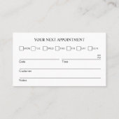 ビジネスロゴカスタムアポイントメントリマインダーカード 名刺 (裏面)