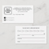 ビジネスロゴカスタムアポイントメントリマインダーカード 名刺 (正面/裏面)