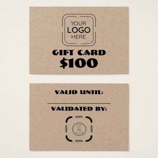 ビジネスロゴカスタムギフトカード (正面&裏面)