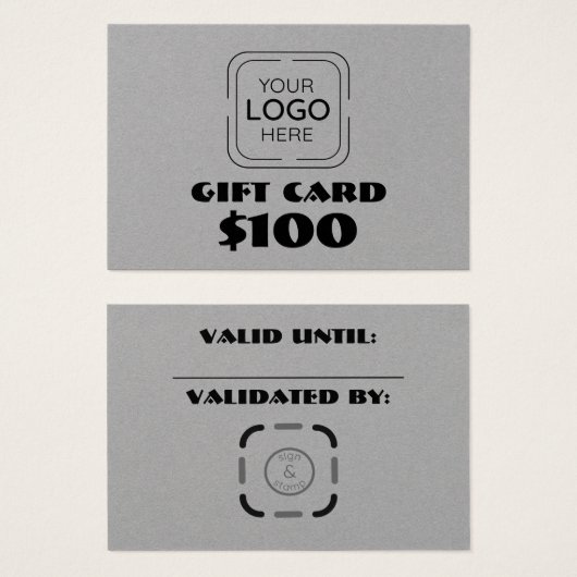 ビジネスロゴカスタムギフトカード (正面&裏面)